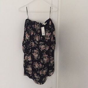 Black floral off the shoulder Francesca’s Dress